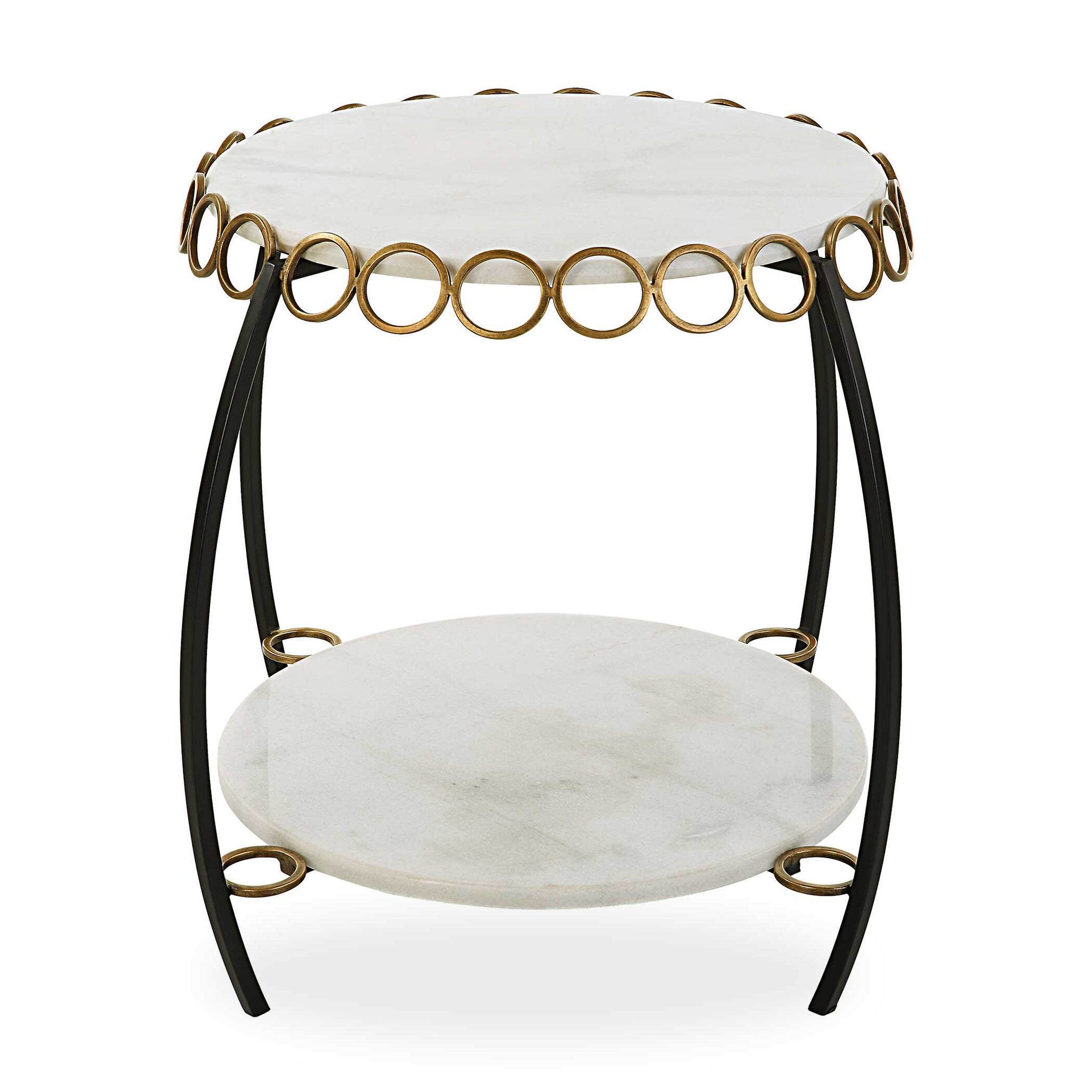 Uttermost Chainlink White Marble Side Table