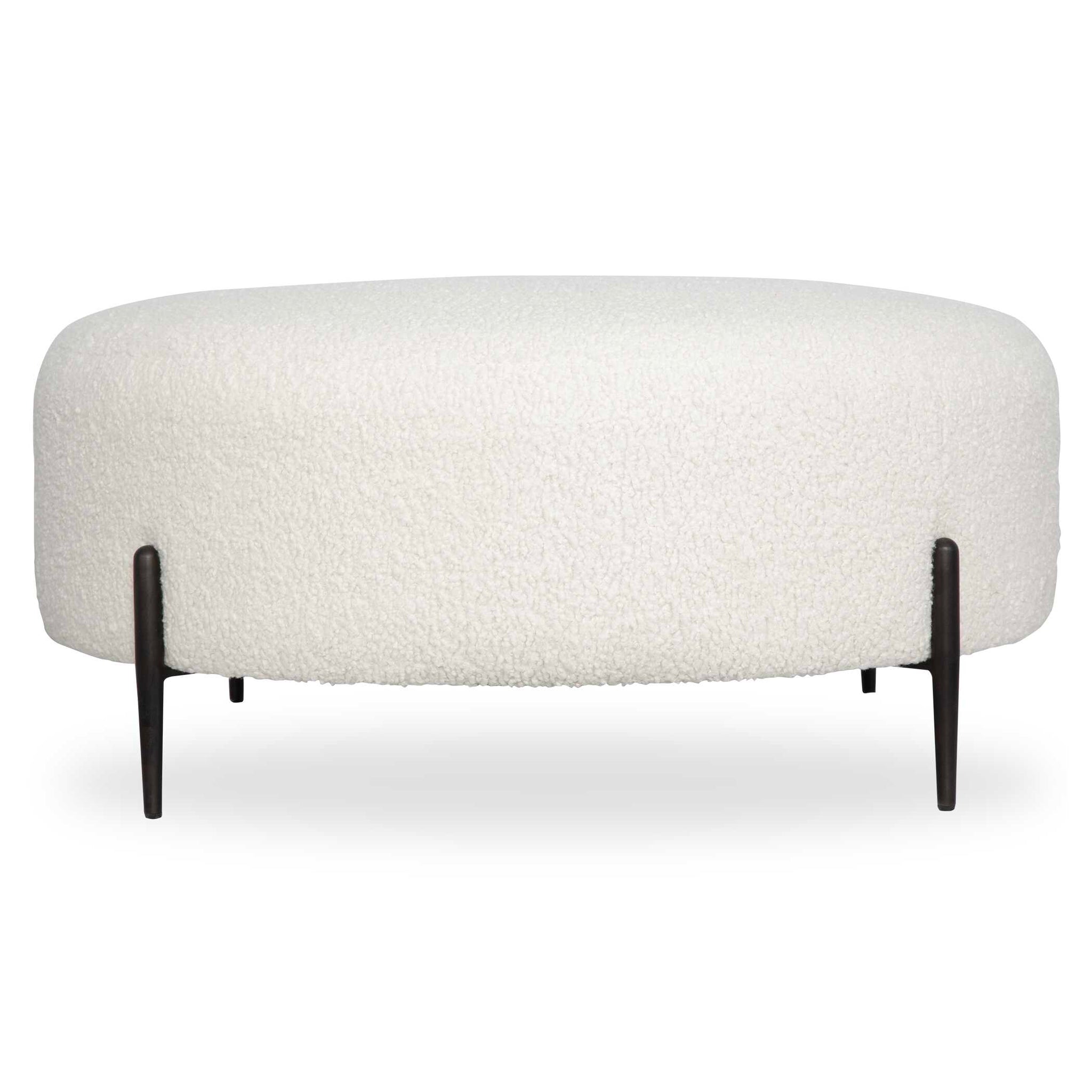Uttermost Arles Large Plush White Ottoman