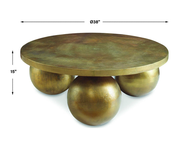 Uttermost Triplet Antique Brass Coffee Table