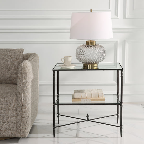 Uttermost Henzler Mirrored Steel Lamp Table