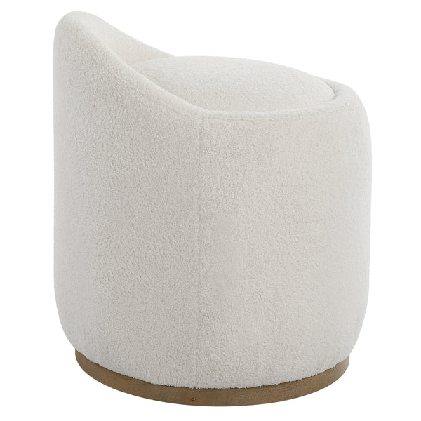 Uttermost Swirl Swivel Sheepskin Ottoman