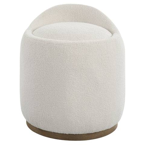 Uttermost Swirl Swivel Sheepskin Ottoman