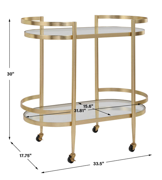 Uttermost Isabelle Gold Bar Cart