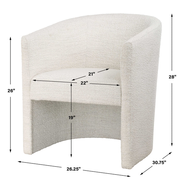 Uttermost Encompass White Fabric Dining Chair