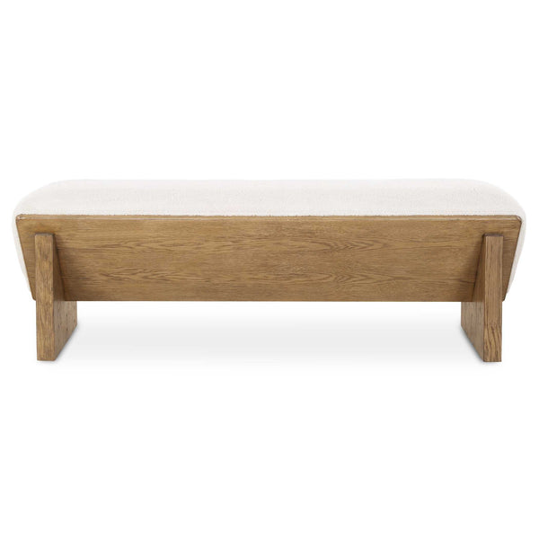 Uttermost Wedged Ivory Fabric Bench