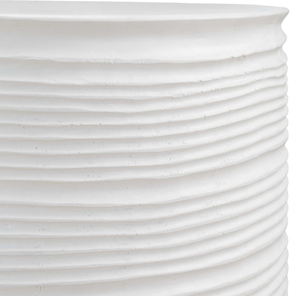 Uttermost Borderline White Drum Table