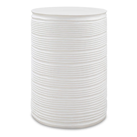 Uttermost Borderline White Drum Table