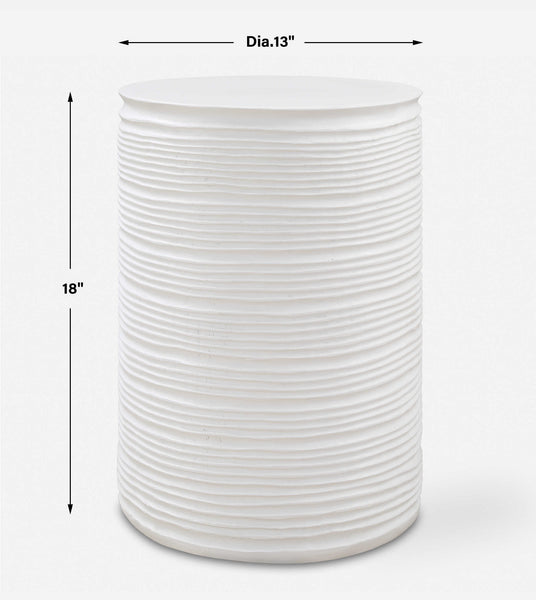 Uttermost Borderline White Drum Table