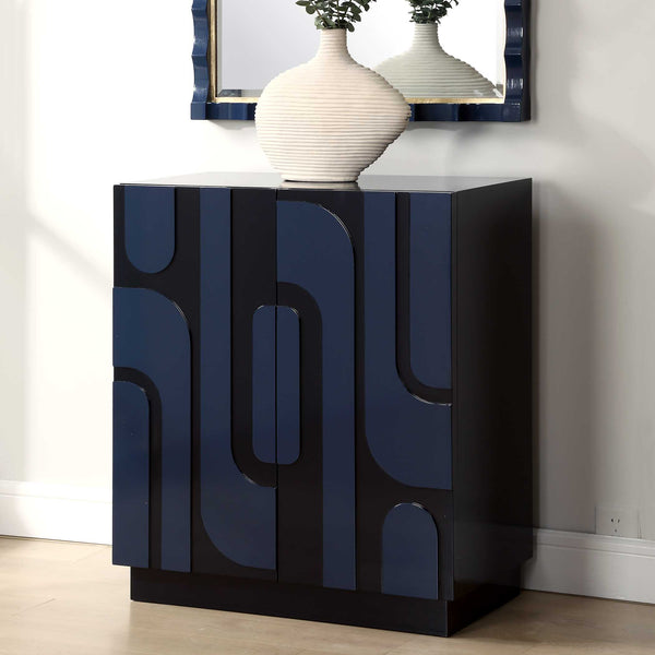 Uttermost Valeria 2 Door Glossy Blue Cabinet
