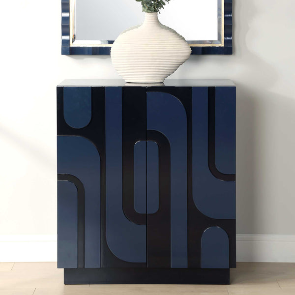 Uttermost Valeria 2 Door Glossy Blue Cabinet