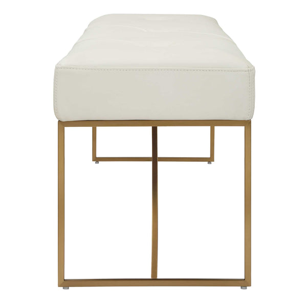 Uttermost Swale Ivory Leather Bench