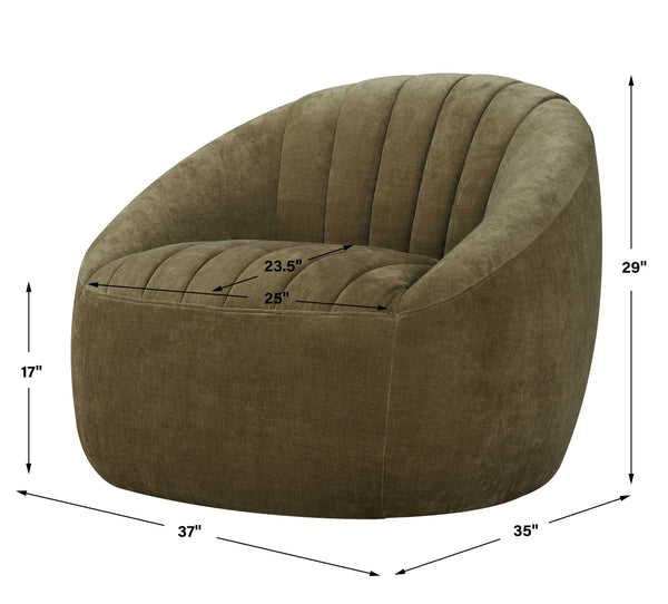 Uttermost Narrows Moss Green Swivel Chair