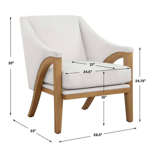 Uttermost Evolve White Fabric Accent Chair