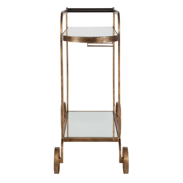 Uttermost Carrinho Antique Brass Bar Cart