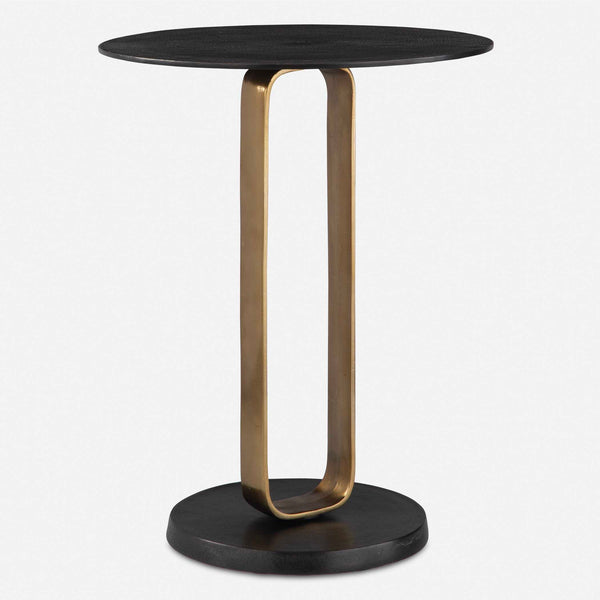 Uttermost Aperture Brass Accent Table