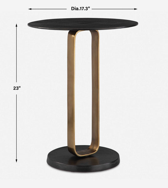 Uttermost Aperture Brass Accent Table
