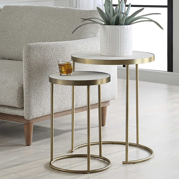 Uttermost Aragon White Nesting Tables Set/2