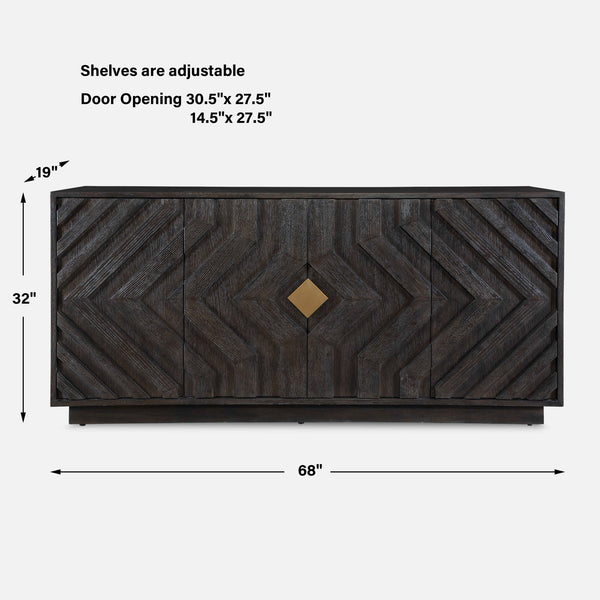 Uttermost Faulkner 4 Door Cabinet