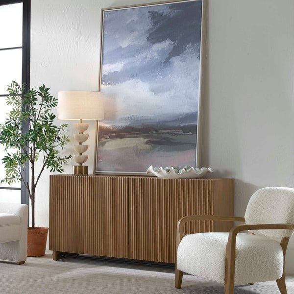 Uttermost Kellem Natural Wood 4 Door Cabinet