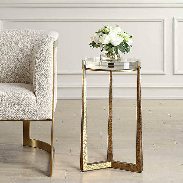 Uttermost Midas Antique Gold Accent Table
