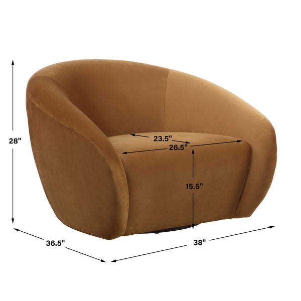 Uttermost DeSoto Hazelnut Swivel Chair