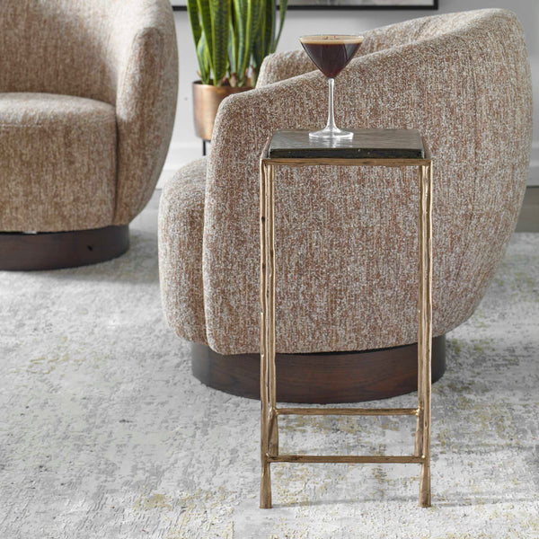 Uttermost Ovard Antiqued Gold Accent Table