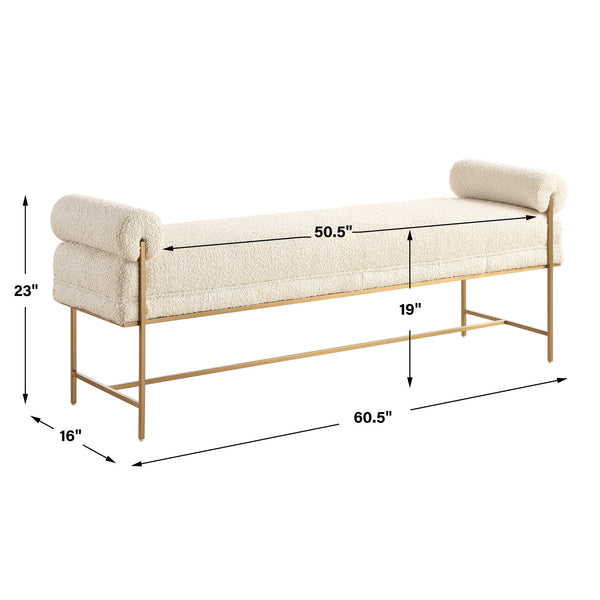 Uttermost Bolster Pearl White Bench