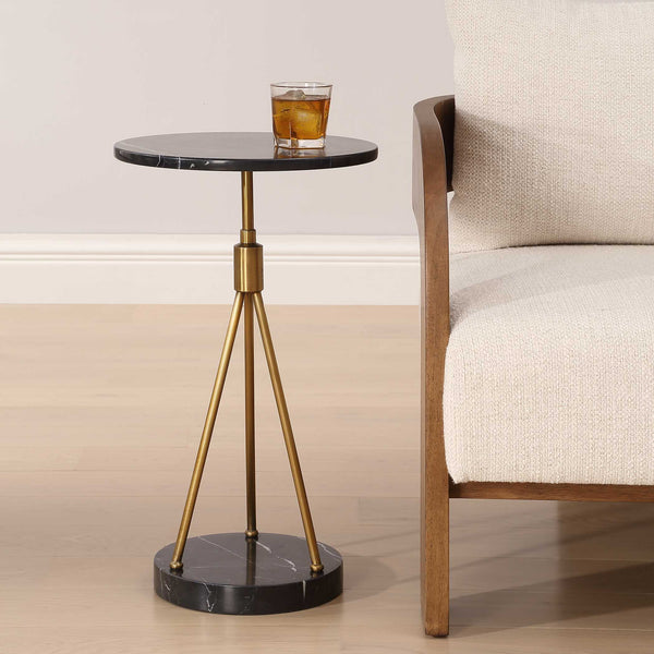 Uttermost Rosston Black Marble Accent Table