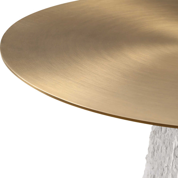 Uttermost Hollen White Stone Accent Table