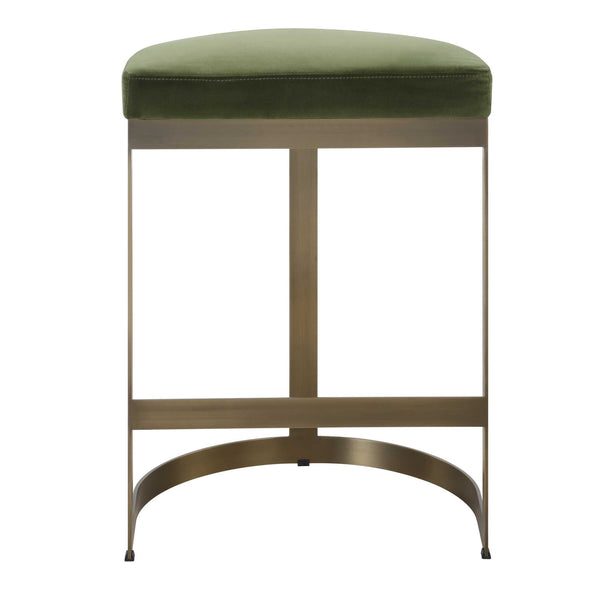 Uttermost Ivanna Brass Moss Counter Stool