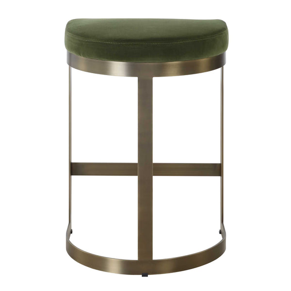 Uttermost Ivanna Brass Moss Counter Stool