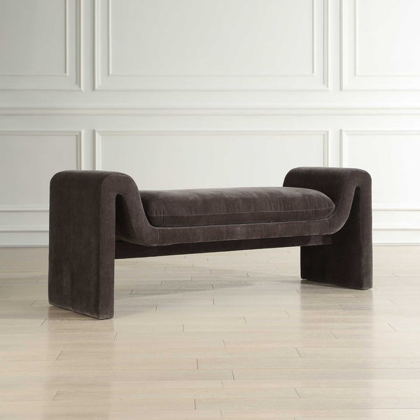 Uttermost Manson Modern Charcoal Bench