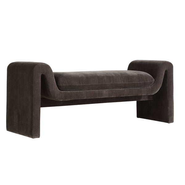Uttermost Manson Modern Charcoal Bench