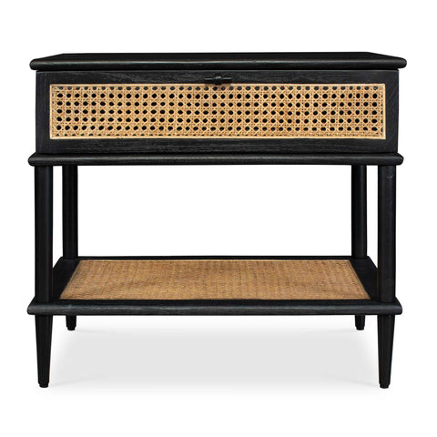 Uttermost Coast Black Rattan Side Table
