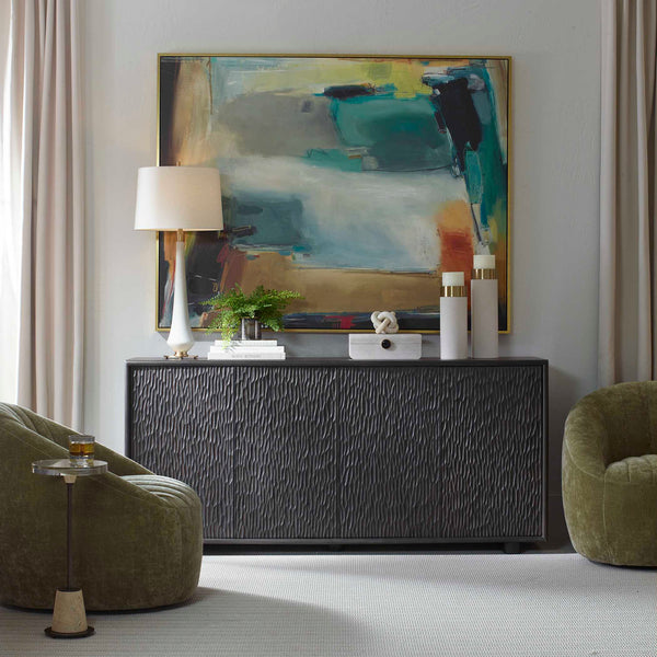 Uttermost Stevenson Chiseled 4 Door Cabinet