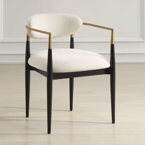 Uttermost Moxie White Dining Arm Chair
