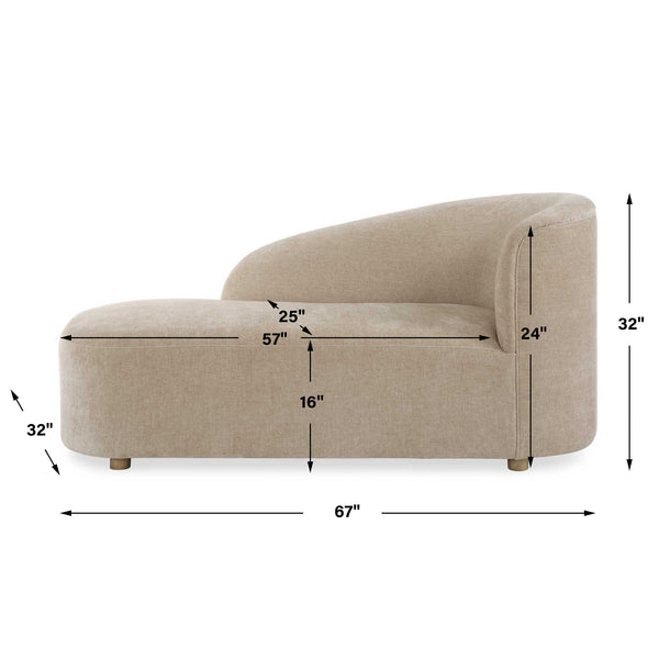 Uttermost Fae Arm Chaise Lounge