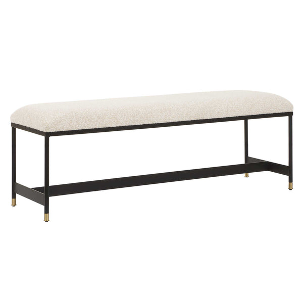 Uttermost Halston Upholstered White Bench
