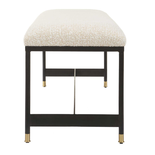Uttermost Halston Upholstered White Bench