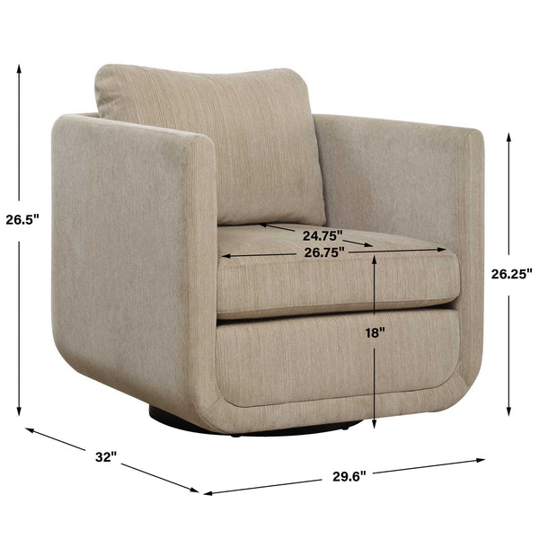 Uttermost Abound Porcelain Swivel Chair