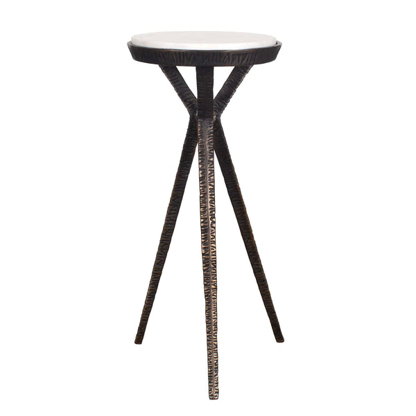 Uttermost Tilton White Marble Accent Table
