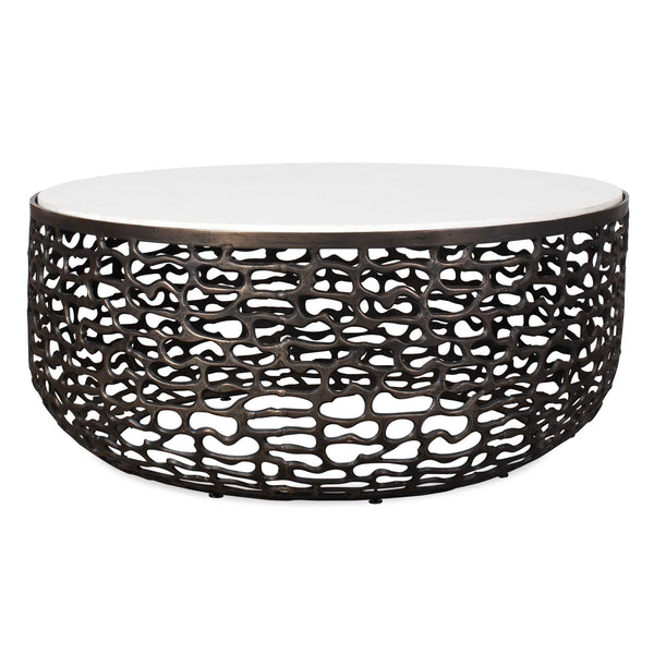 Uttermost Sabena White Marble Outdoor Coffee Table
