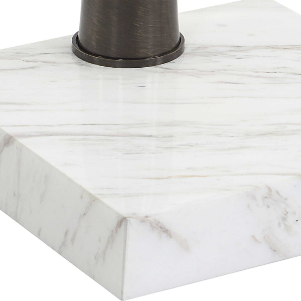 Uttermost Pelton Marble Glass Drink Table