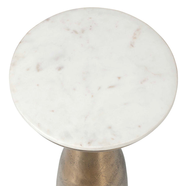 Uttermost Torin Marble & Brass Drink Table