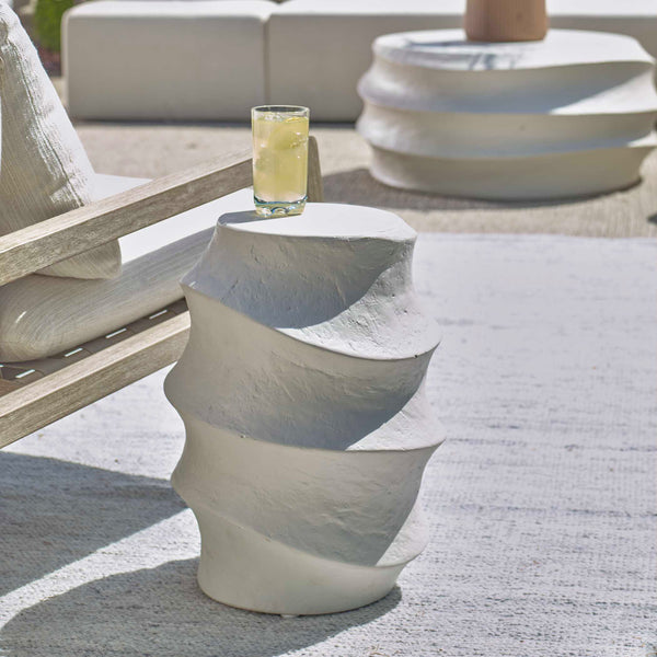 Uttermost Winded Outdoor White Accent Table