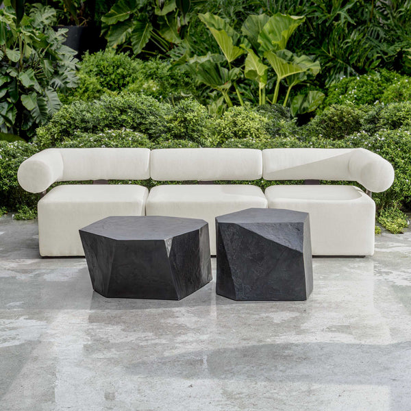 Uttermost Bolster Back White Outdoor Corner Sofa