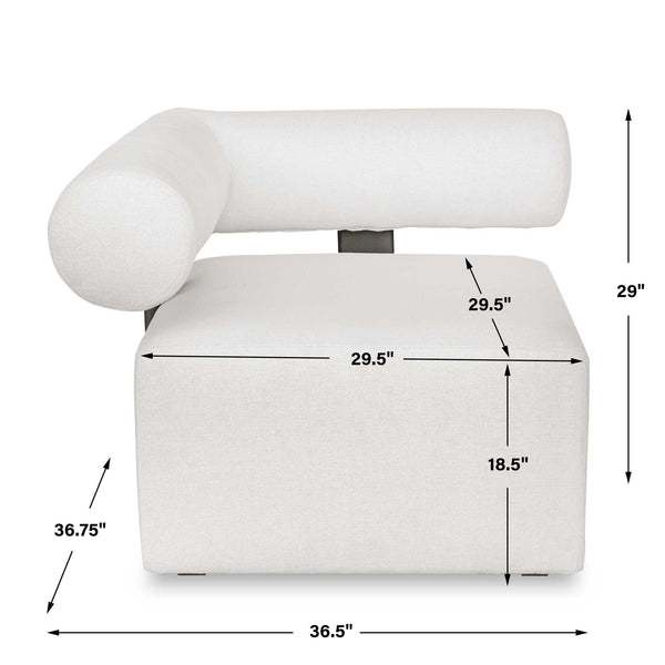 Uttermost Bolster Back White Outdoor Corner Sofa