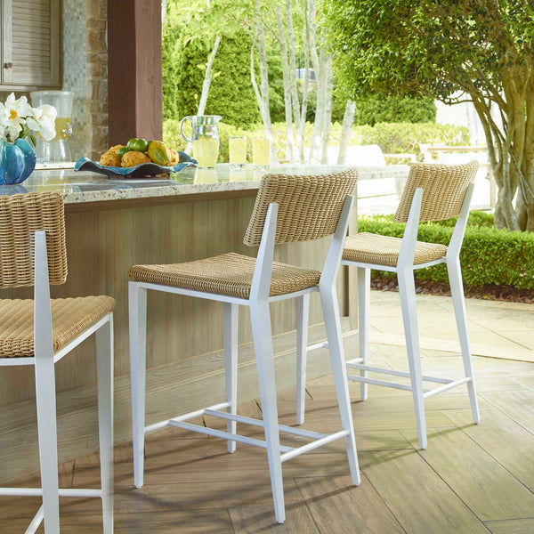 Uttermost Calbas White Outdoor Bar Stool