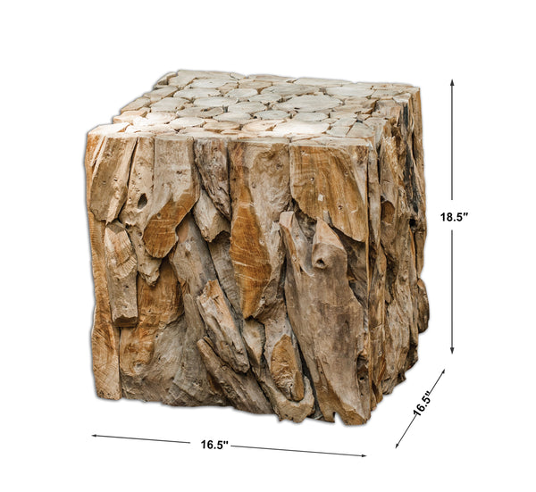 Uttermost Teak Root Bunching Cube