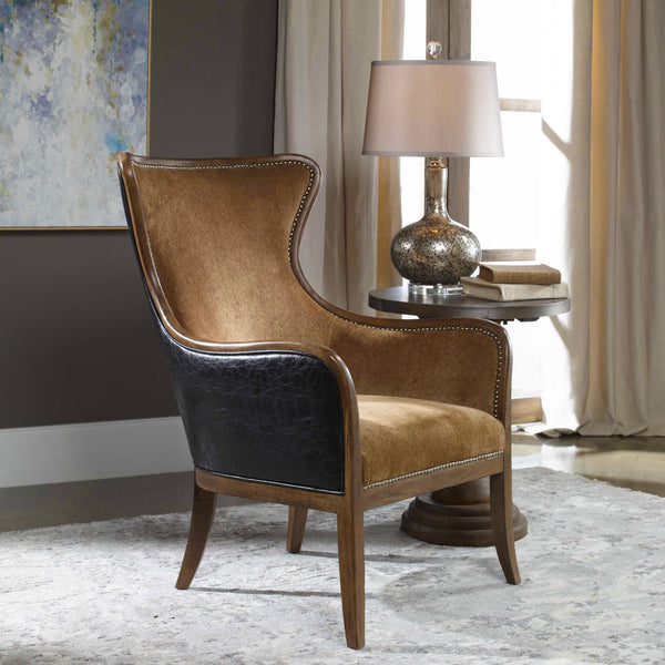 Uttermost Snowden Tan Wing Chair